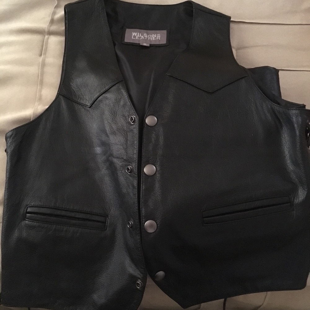 Wilson’s leather vest & pants!